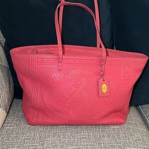 356. Fendi Selleria Horse Embossed Leather Tote Bag